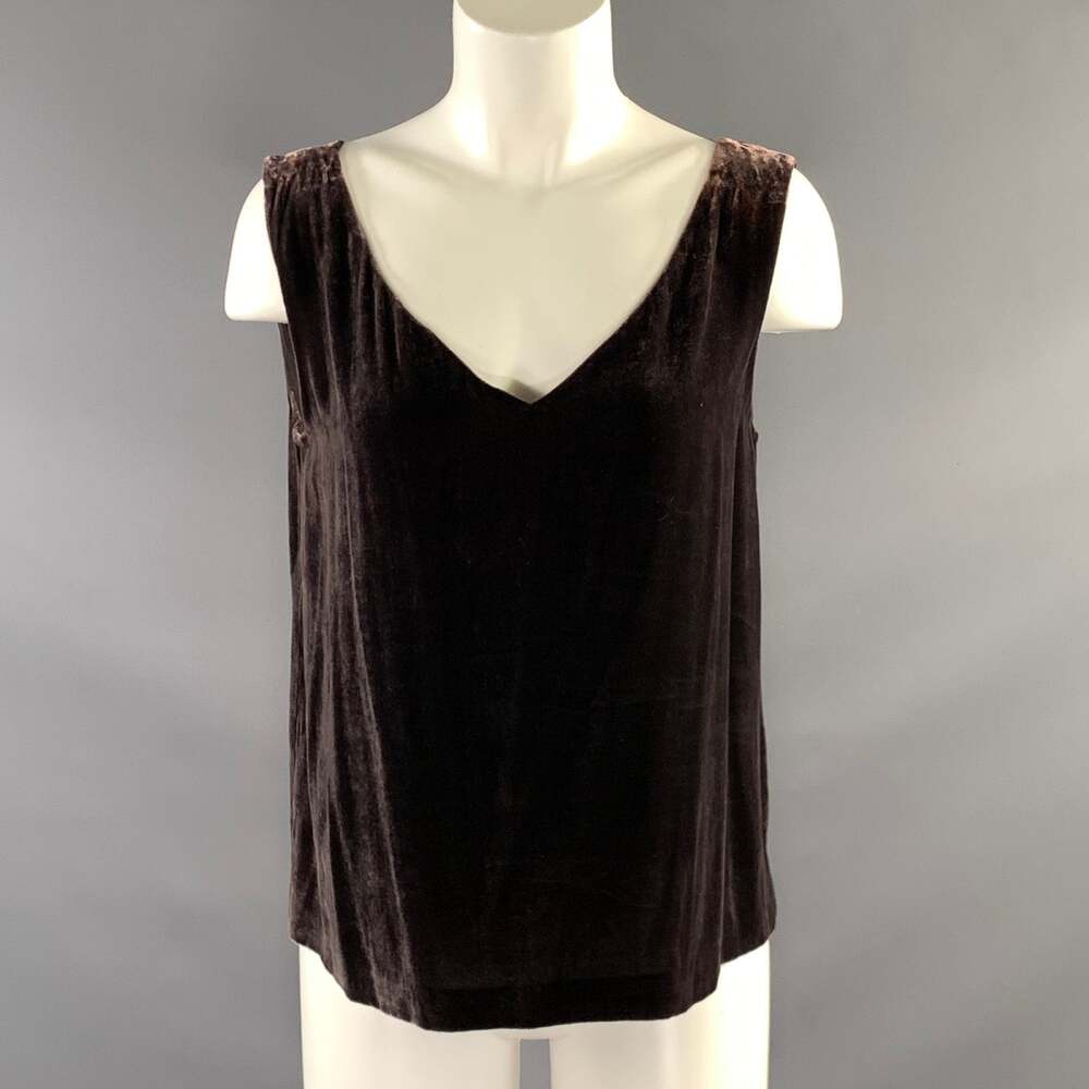 DONNA KARAN Size 4 Purple Rayon &  Silk Velvet Tank Dress Top